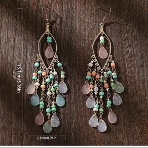 Glass beads Dangle Earrings